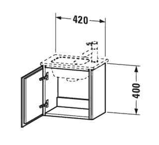 Duravit L-Cube 42 mini underskab m/højrehængslet låge - Hvid højglans Duravit L-Cube 42 mini underskab m/højrehængslet låge - Hvid højglans