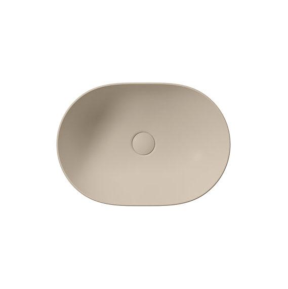 GSI Pura 50 oval fritst&aring;ende bowlevask - Uden hanehul - Creta
