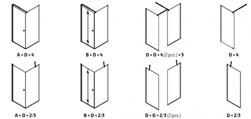Dansani Match A+D 80x80 brusehjørne - Klar glas/matkrom Dansani Match A+D 80x80 brusehjørne - Klar glas/matkrom