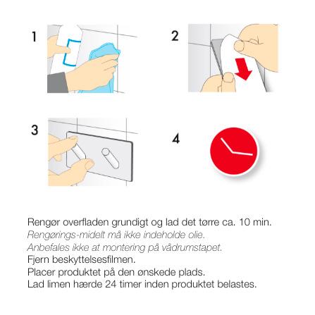 Beslagsboden firkantet selvkl&aelig;bende knager&aelig;kke - Mat hvid