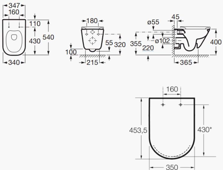 Laufen Roca Gap RIMless toiletpakke inkl. s&aelig;de m/soft-close, lav cisterne og krom betjening