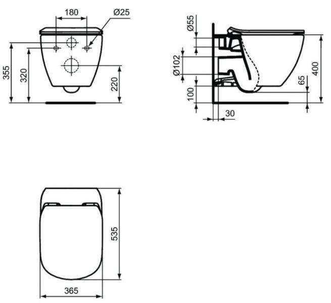 Ideal Standard Tesi mat sort toiletpakke inkl. sæde/soft-close, cisterne og krom betjening Ideal Standard Tesi mat sort toiletpakke inkl. sæde/soft-close, cisterne og krom betjening