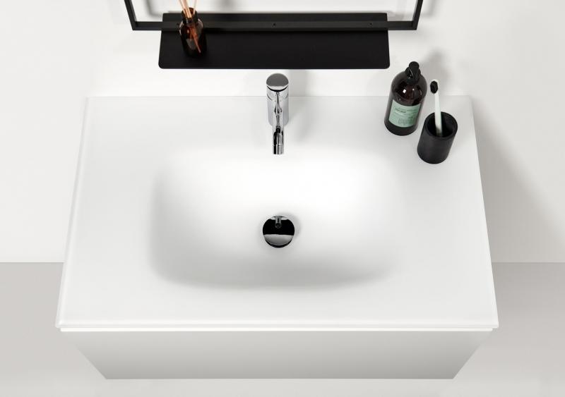 Bath 61 m&oslash;belvask i glas - Mat hvid
