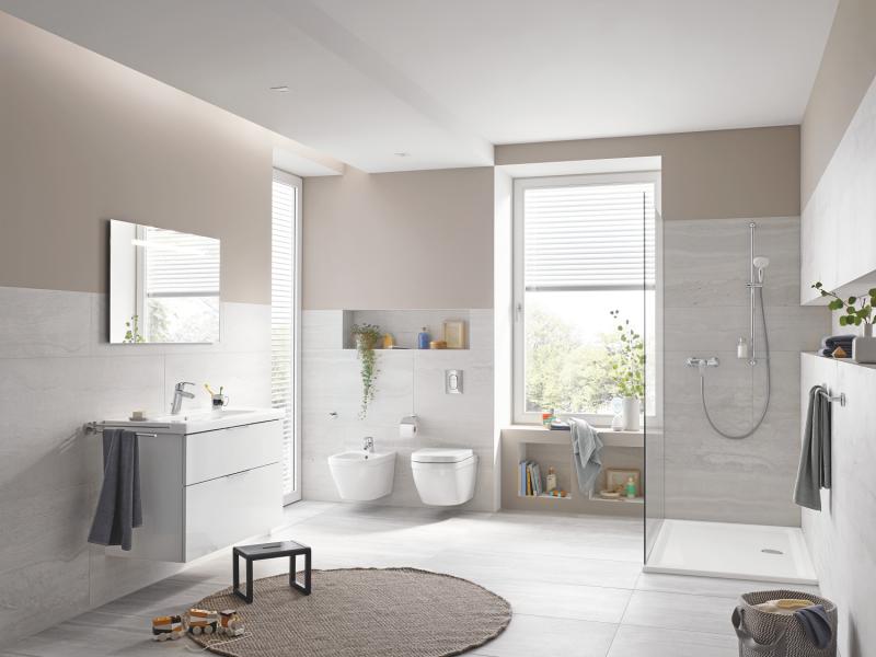 Grohe Eurosmart håndvaskarmatur m/bundventil og høj tud Grohe Eurosmart håndvaskarmatur m/bundventil og høj tud