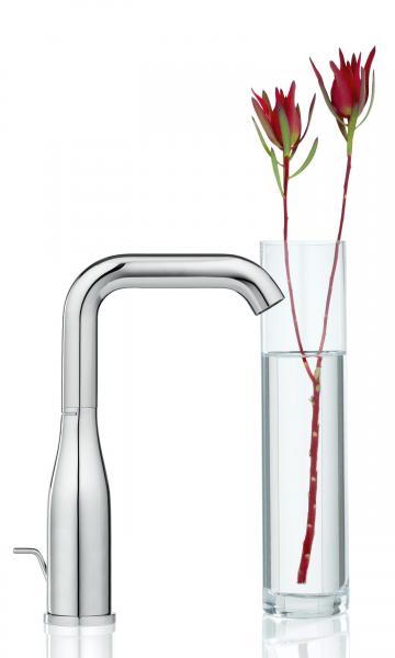 Grohe Essence New L h&aring;ndvaskarmatur m/bundventil og svingtud - B&oslash;rstet hard graphite