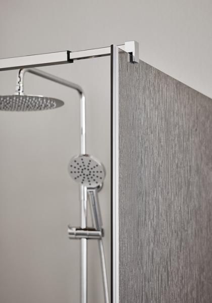 Hafa Infinity bruseniche m/fast væg - Lace glas - Krom - 90x90 cm Hafa Infinity bruseniche m/fast væg - Lace glas - Krom - 90x90 cm